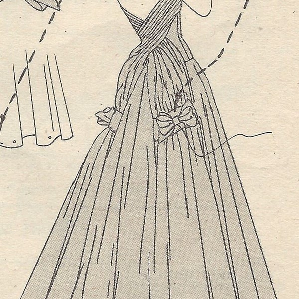 1955 Vintage VOGUE Sewing Pattern B34 Dress EVENING GOWN (1290) By Jacques Heim  Vogue 1305