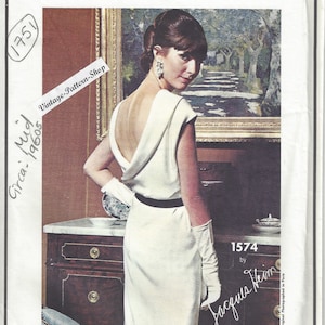 1960s Vintage VOGUE Sewing Pattern B34 DRESS (1751) BY Jacques Heim Vogue 1574