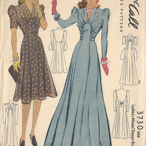 Patron De Couture Vintage Simplicity Années 1940 - Modèle B30/W25 (Haut Court Et Jupe) - Taille Années 40
