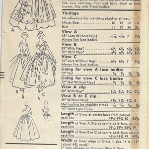 1957 Vintage VOGUE Sewing Pattern B36 BRIDAL Gown & Bridesmaids DRESS 1181 Vogue 9084 image 2