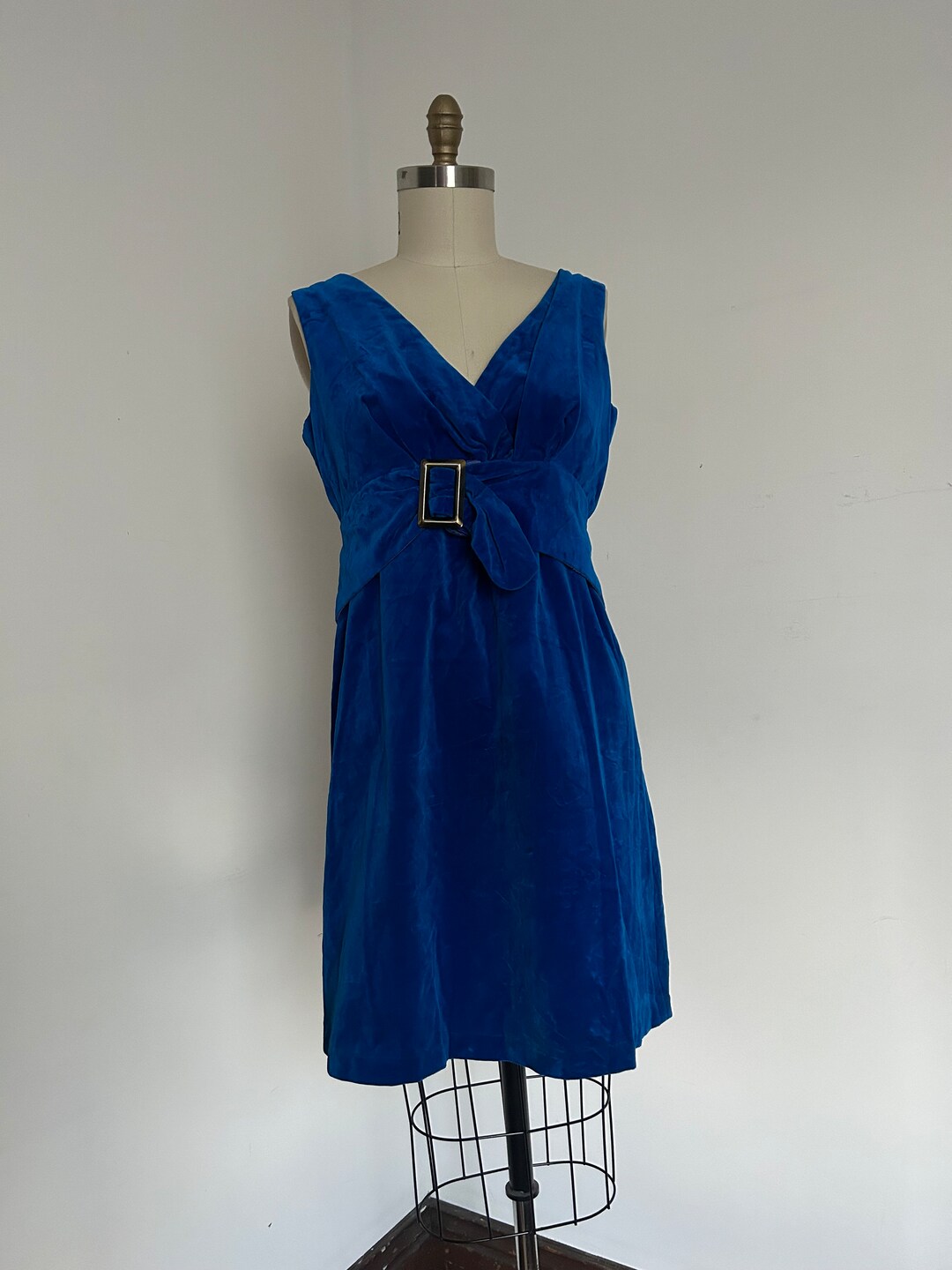 1960s Royal Blue Velvet Mini Cocktail Dress Etsy