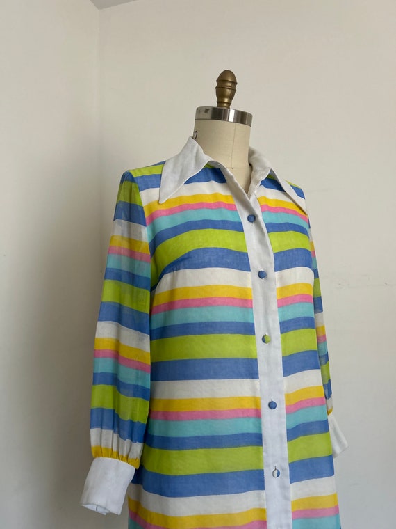 1960s Mod Striped Knit Shift Dress