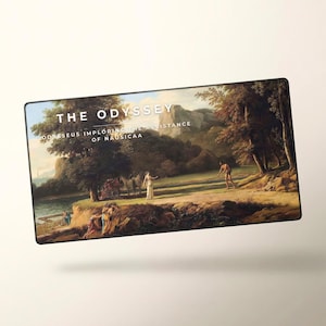 Odysseus and Nausicaa | The Odyssey Fine Art Desk Mat | Classical Mythology