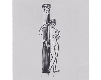 Greek Venus Statue Woodblock Print by Don Ross