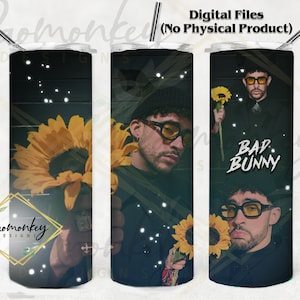 Bad Bunny Tumbler, Baby Benito Sunflower Tumbler