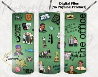 The Office Dunder Mifflin Straight Skinny Tumbler 20 oz Sublimation Wrap | PNG Digitale Datei | SOFORTIGER DOWNLOAD