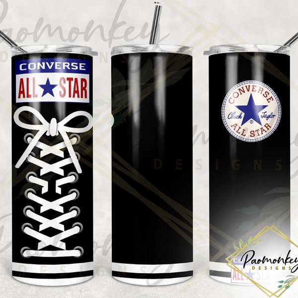 Converse Shoes | Chucks | Skinny Tumbler 20 oz Sublimation Wrap | PNG Digital File | INSTANT DOWNLOAD