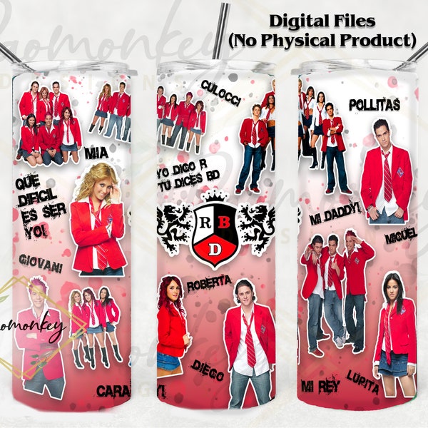 Rebelde rbd Themed |Skinny Tumbler 20 oz Sublimation Wrap | PNG Digital File | INSTANT DOWNLOAD