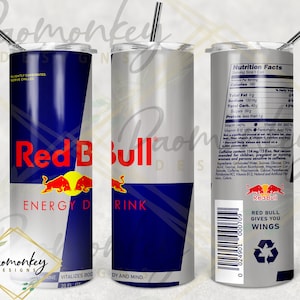 Red Bull Energy Drink Can Straight Skinny Tumbler Oz Etsy