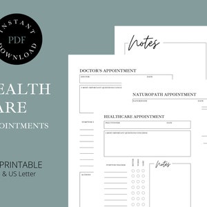 ZORG AFSPRAAK Arts Natuurgeneeskundige Notities PDF Afdrukbare Gezondheid