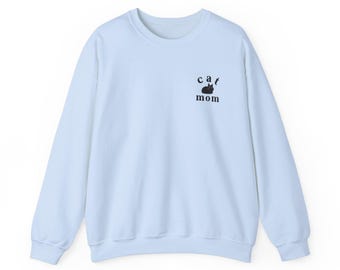 キャットママ スウェットシャツ ユニセックス ヘビーブレンド™ クルーネック かわいい黒猫アイコン 彼女へのギフト