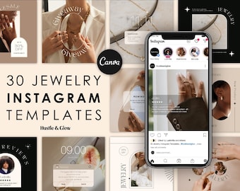 Puede incluir: Una colección de 30 plantillas de Instagram para negocios de joyería. Las plantillas presentan una variedad de diseños, que incluyen estilos minimalistas, modernos y clásicos. Las plantillas son perfectas para promocionar nuevos productos, anunciar ventas y compartir contenido detrás de escena.