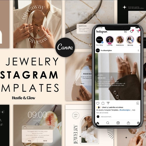 Jewelry Instagram Post Templates Jewellery Social Media - Etsy
