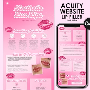 Acuity Scheduling Template, Lip Filler Acuity Website, DIY Acuity Website, Lip Filler Template