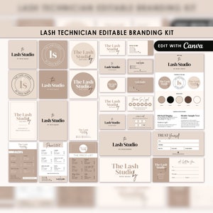 Lash Tech Branding Kit, Lash Tech Template, Lash Tech Price List, Lash Tech Logo, DIY Customizable Editable Printable
