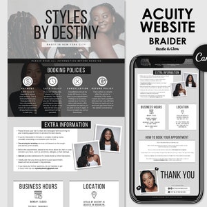 Acuity Scheduling Template for Braiders, Hairstylist Acuity Website, DIY Acuity Website, Hair Template