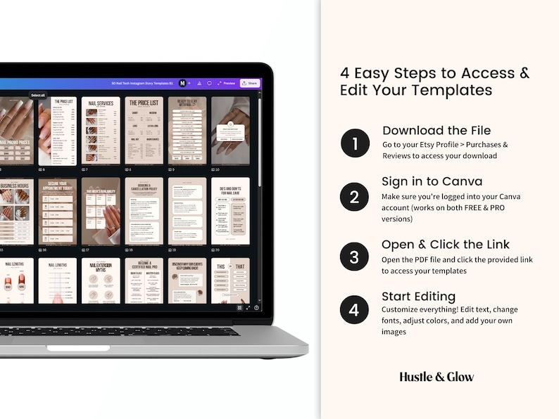 Nail Tech Template Bundle | Nail Acuity Website Template, Nail Instagram Story Templates, Nail Price List, Nail Flyers, Nail Business Card, Nail Story Highlight Covers