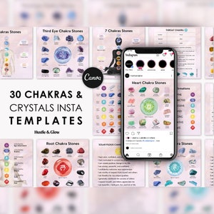 Chakra&#39;s en kristallen Instagram-sjablonen | Spirituele socialmediaberichten