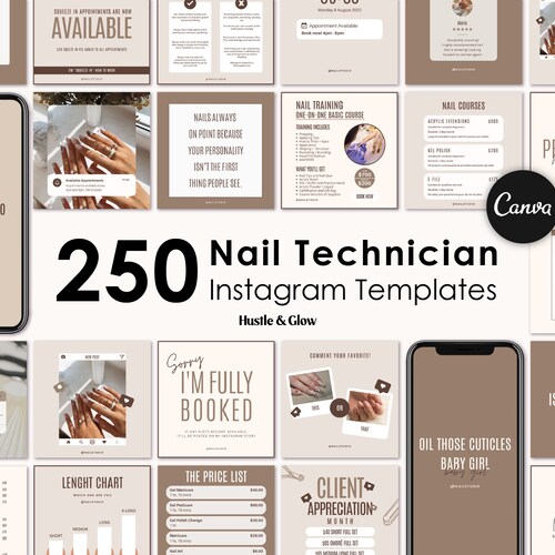30 Nail Technician Instagram Stories Dark Templates Nail Tech Etsy