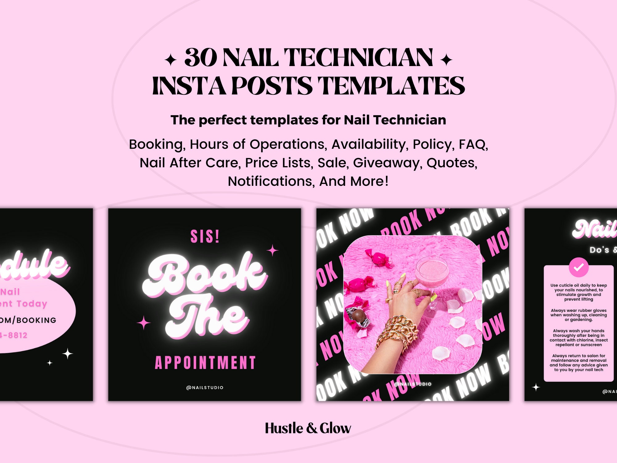 Nail Technician Instagram Posts Nail Tech Instagram Etsy