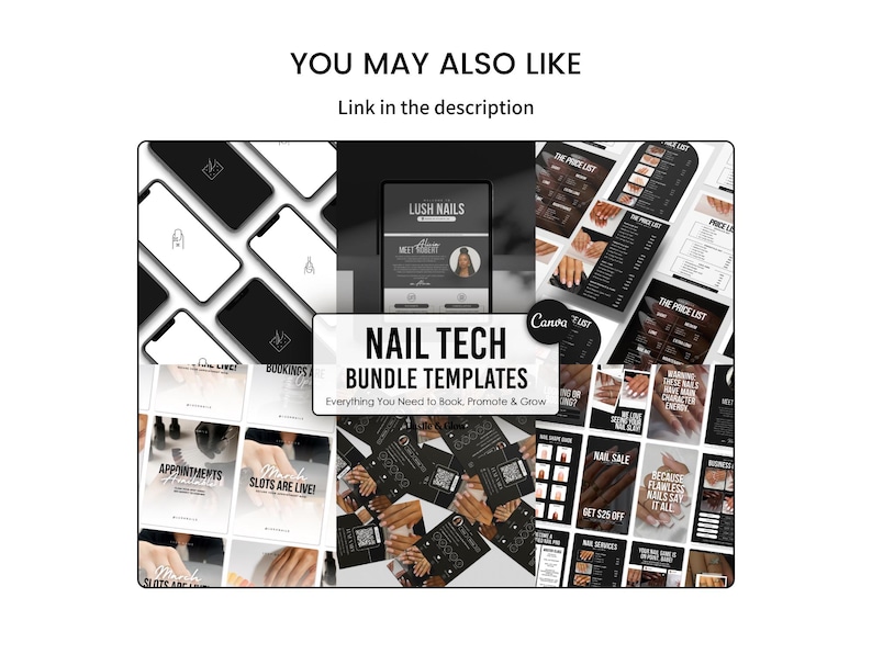 Nail Tech Template Bundle | Acuity Website, Instagram Story, Business Card, Price List & Flyers image 11