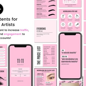Microblading Instagram Posts | Matching Canva Stories & Story Covers - Etsy