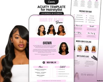 Pink and White Hairstylist Acuity Scheduling Template | DIY Canva Booking Website
