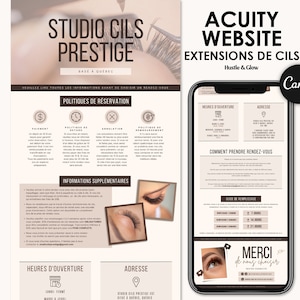 Modell Acuity Scheduling für Technik und Haarverlängerungen | Website Web Canva en français