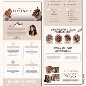 Nail Technician Acuity Scheduling Templates, Neutral Acuity Website, Nail Tech Booking website