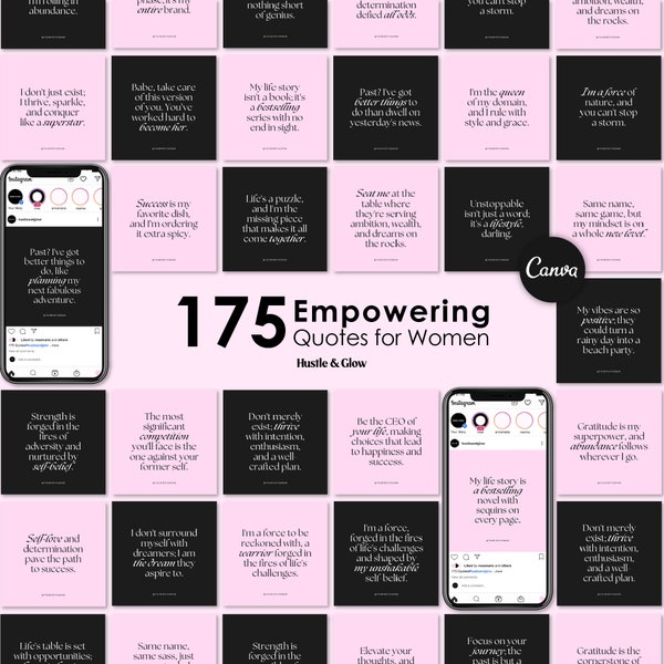 Empowering Quotes for Women, Inspirierende Zitate Vorlagen, Motivierende Zitate, Canva Vorlagen