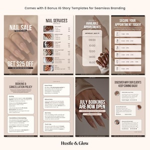 Nail Technician Acuity Scheduling Templates, Neutral Acuity Website, Nail Tech Booking website