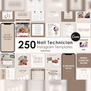 Rosa Nail Tech Instagram-inlägg | Matchande Canva Stories och Highlight Covers