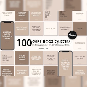 Girl Boss Instagram Quotes Templates, Inspirational Quotes, Motivational Quotes, Instagram Stories, Canva Templates