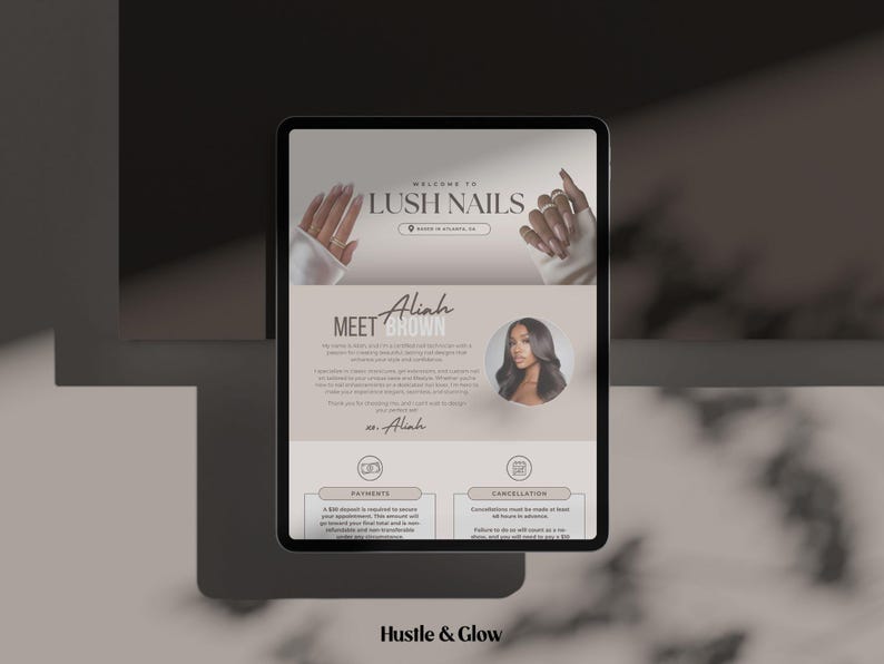 Nail Technician Acuity Scheduling Templates, Neutral Acuity Website, Nail Tech Booking website