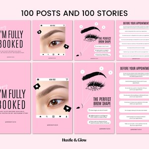 Microblading Instagram Posts | Matching Canva Stories & Story Covers - Etsy