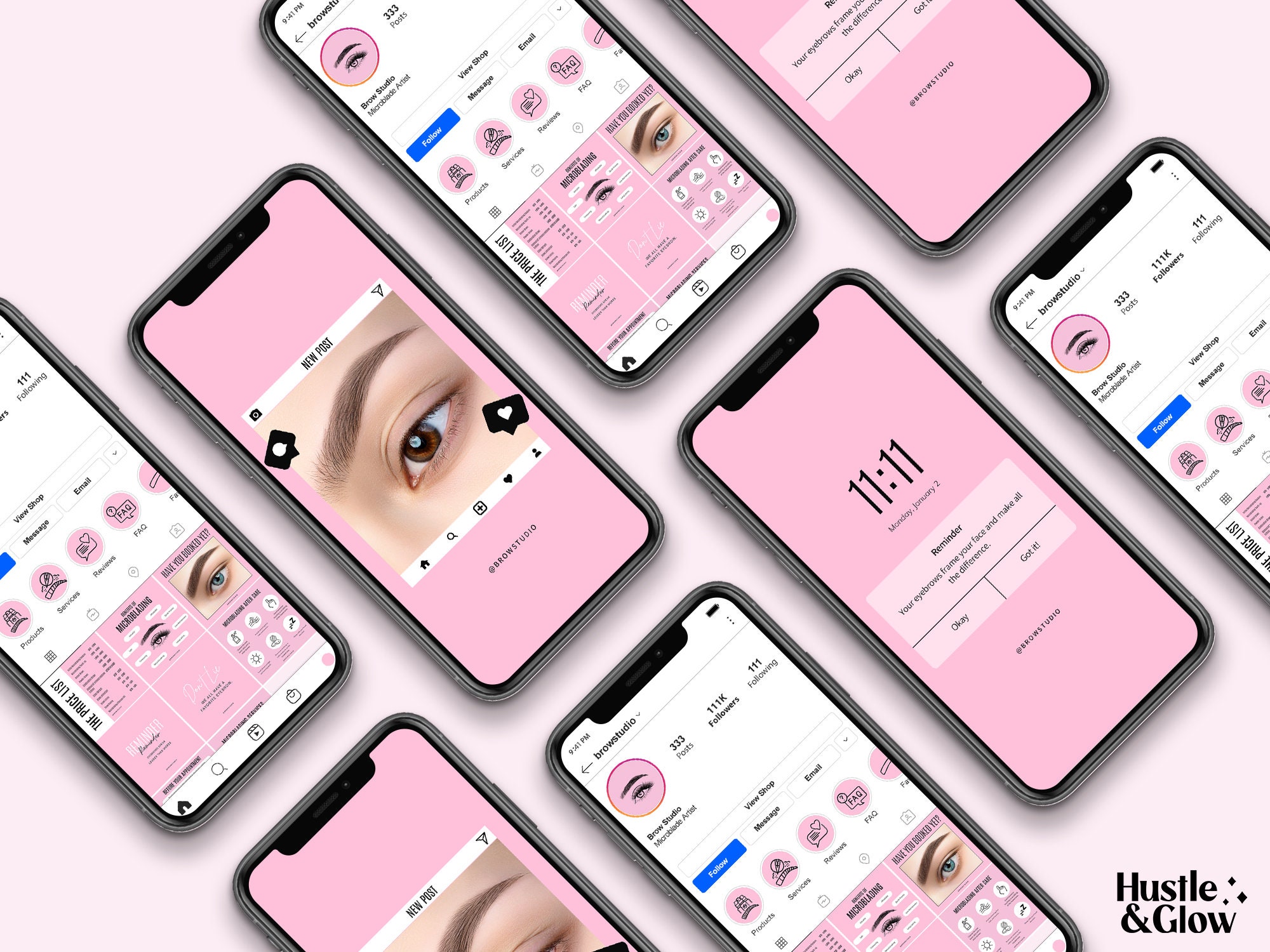 Microblading Instagram Posts | Matching Canva Stories & Story Covers - Etsy