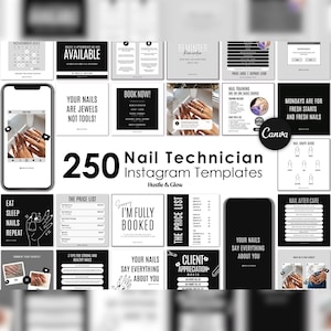 Nail Technician Instagram Posts, Matching Instagram Stories, Story Highlight Covers, Nail Tech Branding Kit, Canva Templates, Nail Flyers