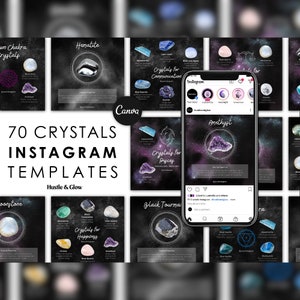 Kristallen Instagram-sjablonen, kristallen Instagram-berichten, kristalsjablonen, kristallen social-mediaberichten, spirituele Instagram-berichten
