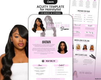 Pink and White Hairstylist Acuity Scheduling Template | DIY Canva Booking Website