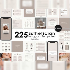 Esthetician Instagram Posts | Matching Canva Stories & Story Covers