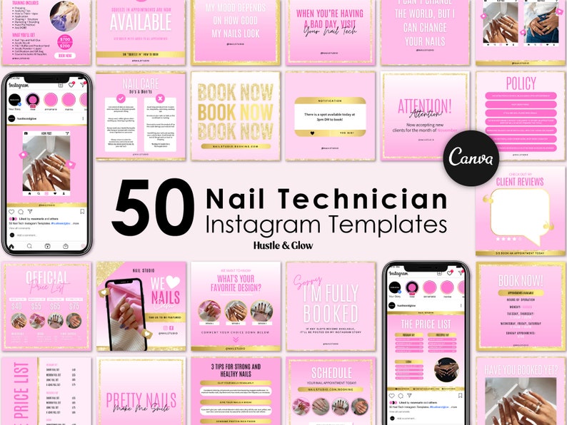 Nail Technician Instagram Posts Nail Tech Instagram Etsy