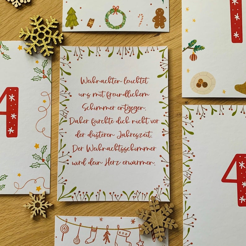 Karten Adventskalender, Affirmationskalender, Sprüche Kalender