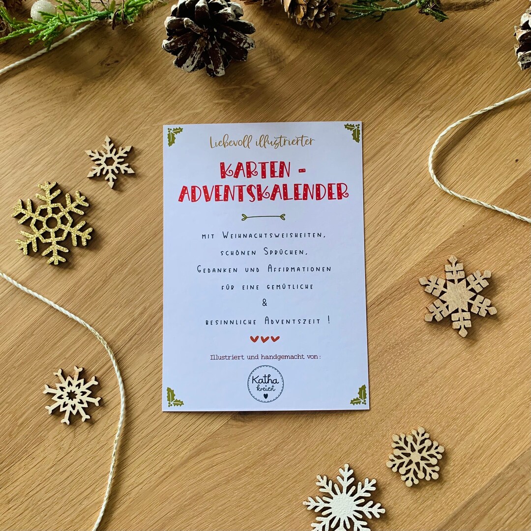 Karten Adventskalender, Affirmationskalender, Sprüche Kalender