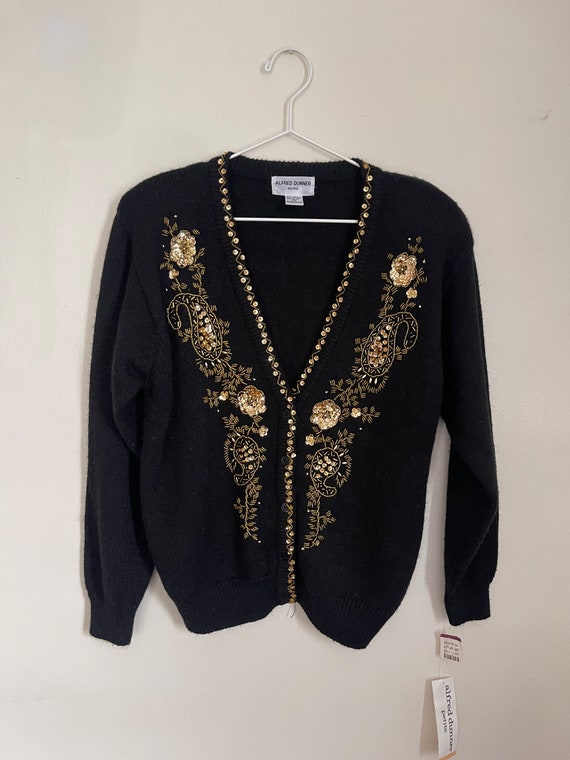 Black and gold sequin cardigan online