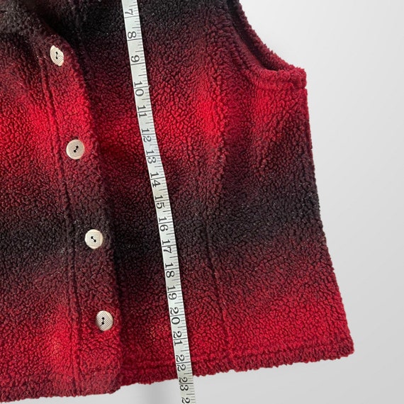 Vtg St. John’s Bay Fleece Vest Red & Black Size M - image 9