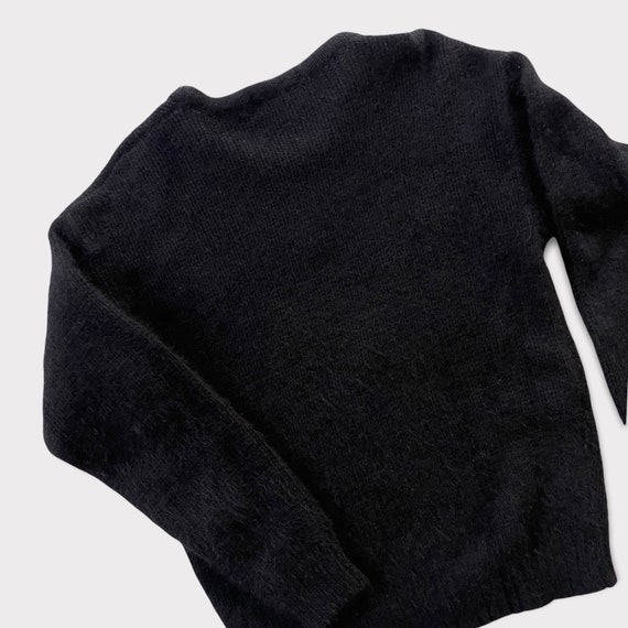 Soft Angora Sequin Sweater Lambswool 1980's Black… - image 2