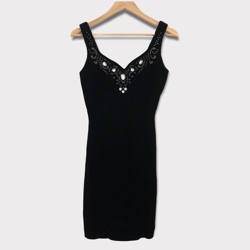 Velvet Embellished Cocktail Dress Etsy