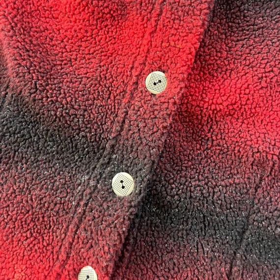 Vtg St. John’s Bay Fleece Vest Red & Black Size M - image 7