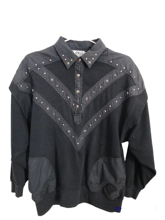 DELL Originals Black Embellished Sweatshirt Size M