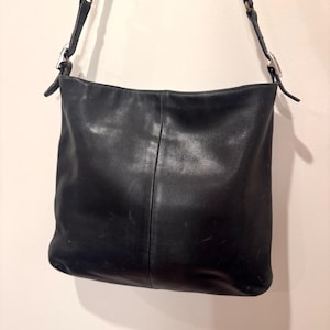 Vintage Coach Ergo 9406 Black Leather Shoulder Bag Y2K Minimalist 